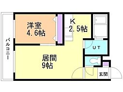 プルミエ発寒弐番館 1LDKの間取図画像