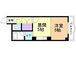 ベルヴィ24 ワンルームの間取図画像
