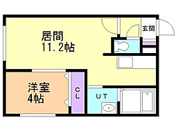 RS3-2 1LDKの間取図画像