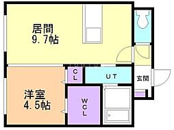 Alegria発寒南 1LDKの間取図画像