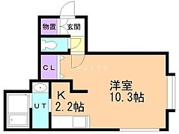 ハピネス銭函1 1Kの間取図画像