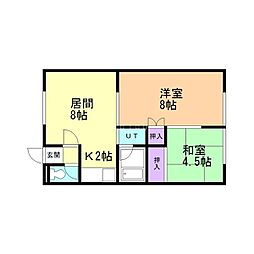グリーンパーク 2LDKの間取図画像