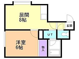 Mマエダ3 1DKの間取図画像