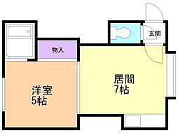 タカ・ヴィレッジ 1DKの間取図画像