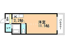レジデンス前田 1Kの間取図画像