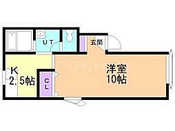 スタジオN'S 1Kの間取図画像