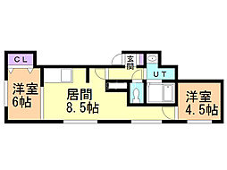 ミッキーハウス 2LDKの間取図画像