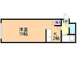 パラシオン琴似 1Kの間取図画像