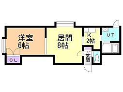 ゴールドウィン 1LDKの間取図画像