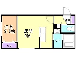 レジデンス円山北 1LDKの間取図画像