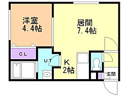 アンシャンテ手稲前田 1LDKの間取図画像
