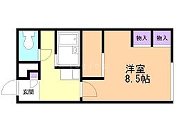 レオパレスハッサムA 1Kの間取図画像