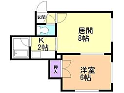 コムサ4 1LDKの間取図画像