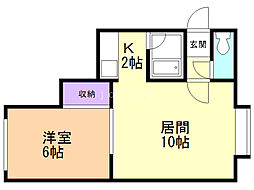 フォレストヴィラ 1LDKの間取図画像