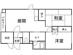 サンテラス63 2LDKの間取図画像
