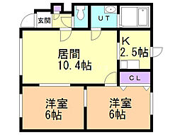 ルミエール加門 2LDKの間取図画像