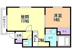 グラン・ジュテ 1LDKの間取図画像