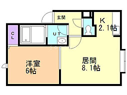 クレール 1LDKの間取図画像