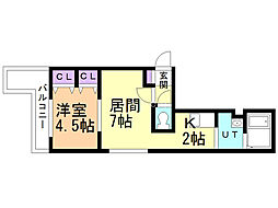 グランドサクセス琴似 1LDKの間取図画像