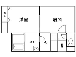 メトロサイドパレス24 1LDKの間取図画像