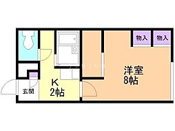 レオパレスロワジール西野A 1Kの間取図画像