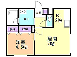 プライムシーン 1LDKの間取図画像