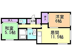 西町コート 2LDKの間取図画像