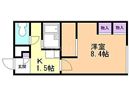 レオパレスグランヴィル琴似 1Kの間取図画像