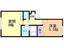 パレシオ発寒4 1LDKの間取図画像