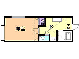 ラフィネ 1DKの間取図画像