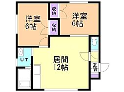 シャルル 2LDKの間取図画像