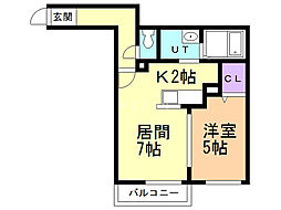 アルフォート 1LDKの間取図画像