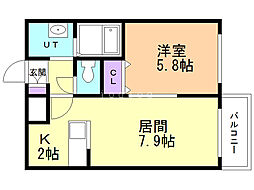 アバンセ発寒 1LDKの間取図画像