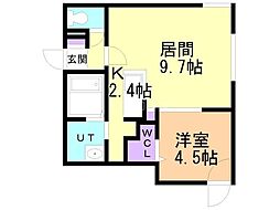 RITZGRANDE琴似 1LDKの間取図画像
