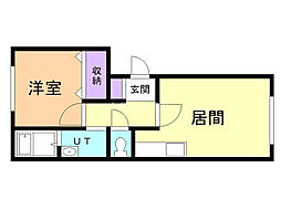 エミール宮の沢 1LDKの間取図画像