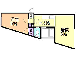 ドミール発寒 1LDKの間取図画像