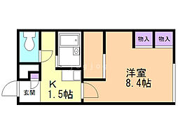 レオパレスルミエール 1Kの間取図画像