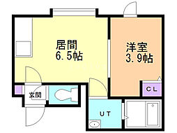 ラヴィータ琴似 1DKの間取図画像