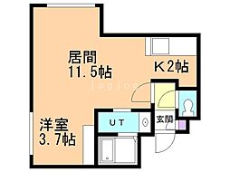 リンツ西野 1LDKの間取図画像