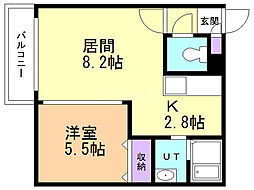 MTガーデン発寒南3 1LDKの間取図画像