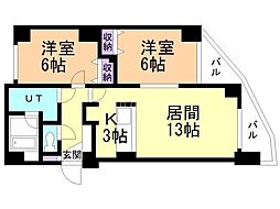 クラークビル 2LDKの間取図画像