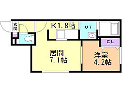 PremiereKOTONI 1LDKの間取図画像