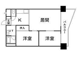 111松井ビル 2LDKの間取図画像