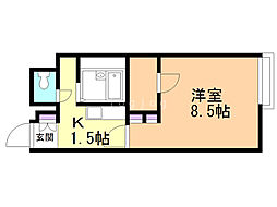 レオネクスト二十四軒 1Kの間取図画像