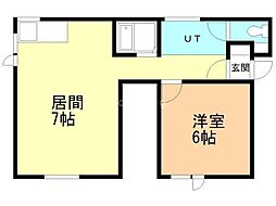 コーポ琴山 1DKの間取図画像