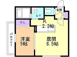 ソルシエール発寒 1LDKの間取図画像
