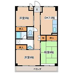 ニットー上高地コーポ 3DKの間取図画像