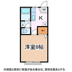 フレグランスウェストA 1Kの間取図画像