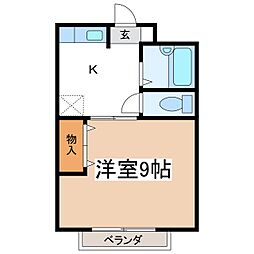 サープラスあがた 1Kの間取図画像