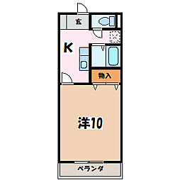 リトルベア並柳 1Kの間取図画像